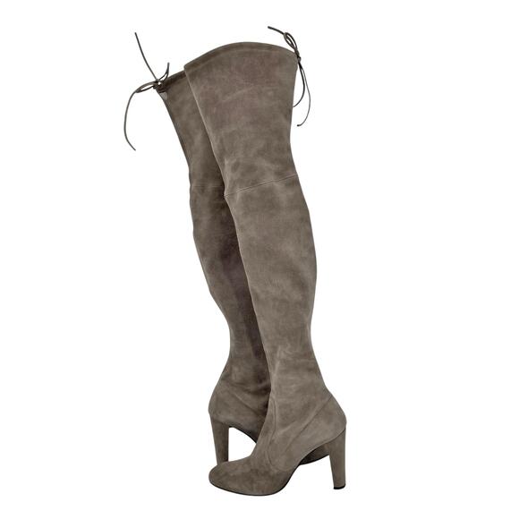 Stuart Weitzman Womens Highland High Heel Over the Knee Boot US 6 Grey Suede GUC - Picture 6 of 11